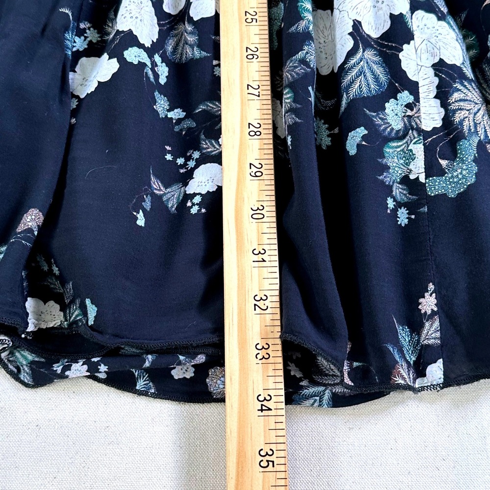 Love Johnny Was Black Floral V-Neck Bell Sleeve Mini Dress XL Boho Over-Size - Picture 12 of 14